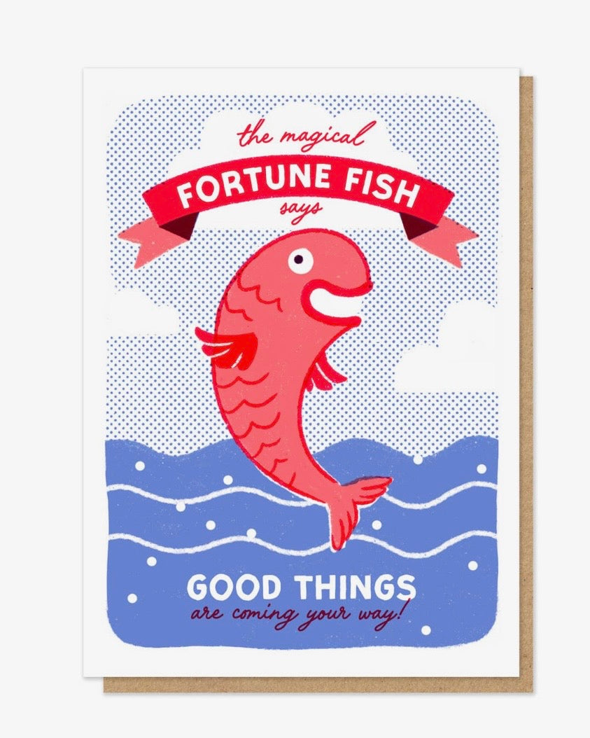 Fortune Fish Letterpress Card
