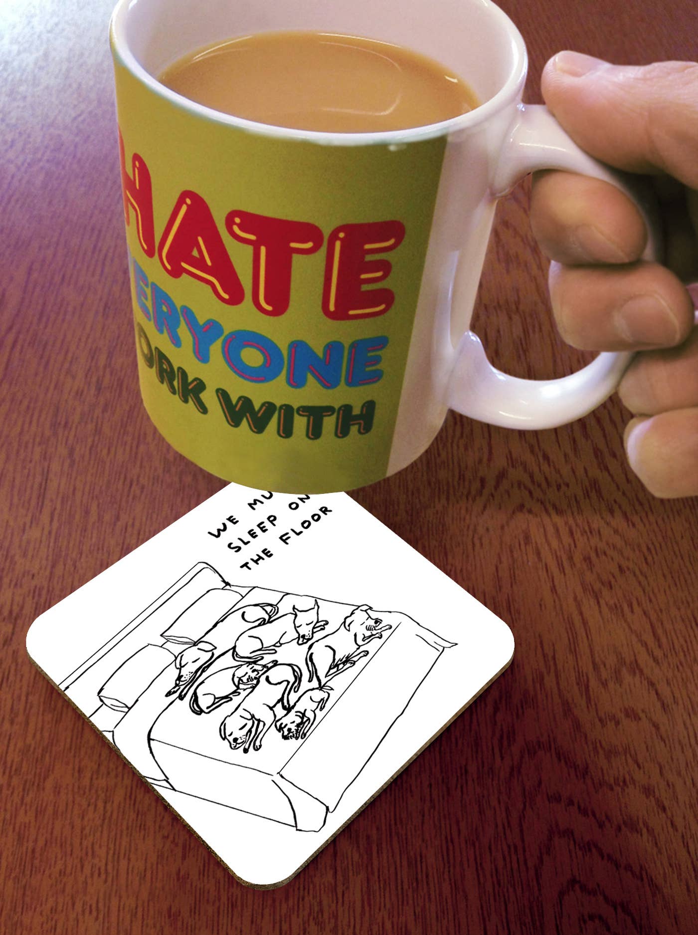Sleep On the Floor Coaster by David Shrigley