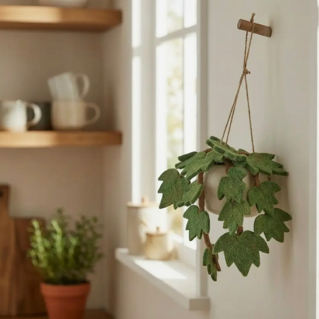 Handmade Felt Ivy Hanging House Plant Decoration