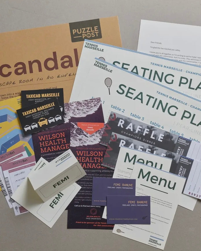 ‘The Scandal’ Escape Room In An Envelope-Puzzle Post-My Beautiful Caravan